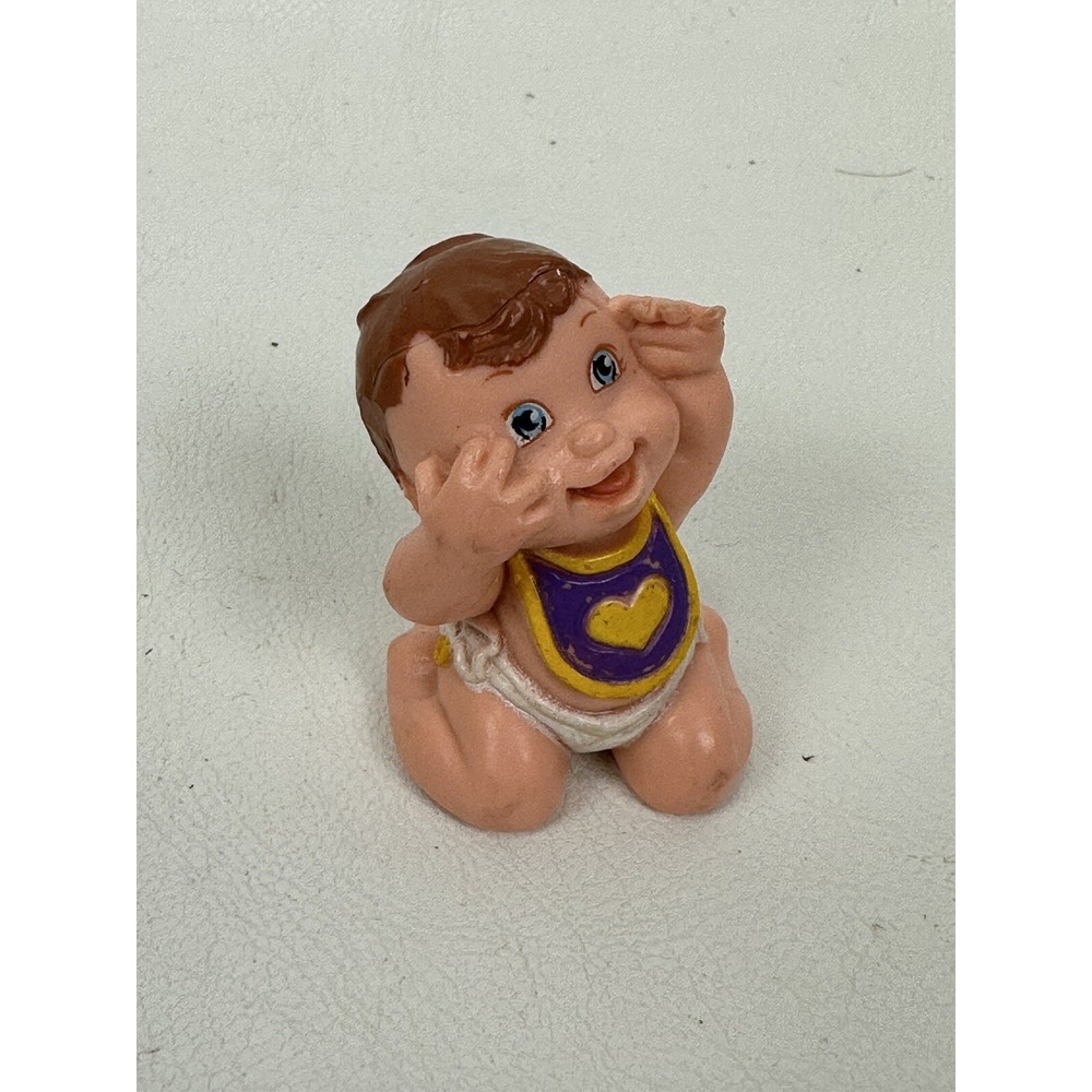 Galoob MAGIC DIAPER‎ BABIES Figure 1991 Vintage Yellow Purple Bib